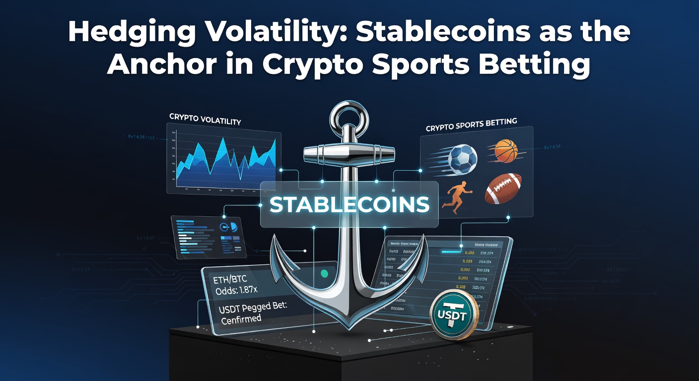 Grafik zeigt schwankende Kryptowährungskurse neben stabilen Stablecoin-Linien im Kontext von Sportwetten