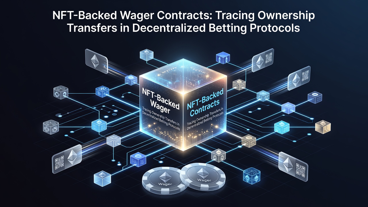 Visualisierung von NFT-gestützten Wettverträgen auf einer Blockchain-Plattform mit Eigentumsübertragungen