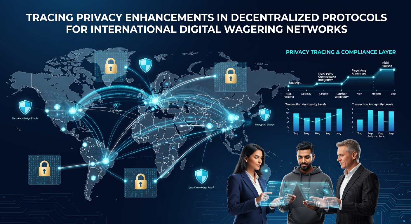 Illustration von Datenschutzprotokollen in globalen Wettnetzwerken mit Fokus auf internationale Regulierungen